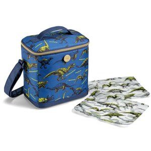 Fit + Fresh Repreve Eco Friendly Kid's Lunch Tote with 2 Storage Bags, Dinosaurs